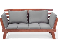 Beliani Sodininkystės sofa, tamsi mediena su reguliuojamais šarvais PORTICI