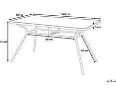 Beliani Sodo stalas LIVO 140 cm 80 cm stiklinis juodas