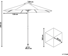 Beliani Sodo skėtė 260 cm juoda ir balta FERENTILLO (140302)