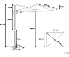 Beliani Sodo skėtis 250 x 250 cm (86100)