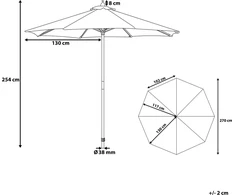 Beliani Sodo skėtis 270 cm mėlyna TOSCANA (58095)
