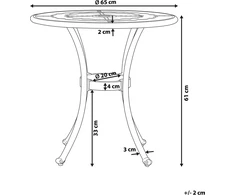 Beliani Sodo stalas 65 cm rudas BOVINO