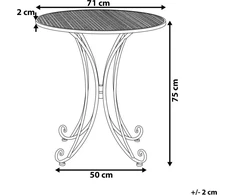Beliani Staliukas bistro CILENTO 71 cm 71 cm Metal Pilka