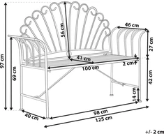 Beliani Ławka ogrodowa CAVINIA 125 cm Metal Rožinė