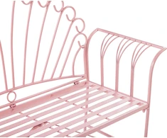 Beliani Ławka ogrodowa CAVINIA 125 cm Metal Rožinė