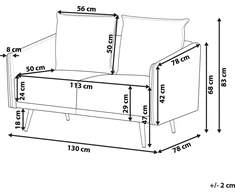 Beliani 2 vietų sofa MAURA veliūrinė pilka