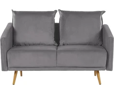 Beliani 2 vietų sofa MAURA veliūrinė pilka
