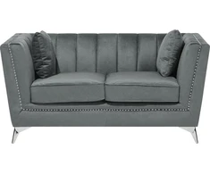 Beliani 2 vietų sofa GAULA, veliūrinė, pilka
