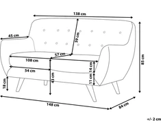 Beliani 2 vietų sofa BODO, veliūras, pilka