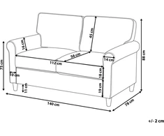Beliani Dvivietė sofa RONNEBY šviesiai ruda