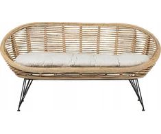 Beliani 2 vietų sodo sofa MARATEA natūralaus rotango
