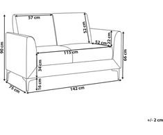 Beliani Dvivietė sofa FENES, smėlio spalvos