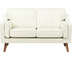 Beliani Dviejų vietų sofa LOKKA, kreminė balta