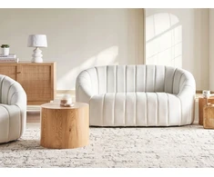 Beliani Dvivietė sofa MALUNG veliūrinė, spalva: balta