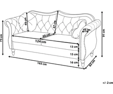 Beliani Dvivietė sofa SKIEN, juodas veliūras