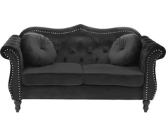 Beliani Dvivietė sofa SKIEN, juodas veliūras