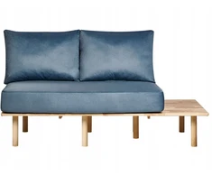 Beliani 2 vietų sofa SALO, mėlyna su staliukais