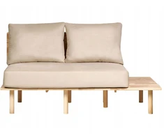 Beliani 2 vietų sofa SALO, smėlio spalvos su staliukais
