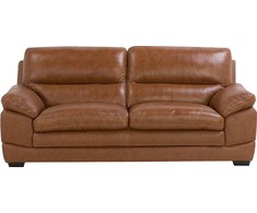 Beliani Trivietė sofa HORTEN Natūrali oda Auksinė ruda