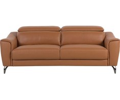 Beliani Trivietė sofa NARWIK Natūrali oda, auksinės rudos spalvos