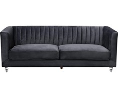 Beliani Trijų vietų sofa ARVIKA aksominė juoda