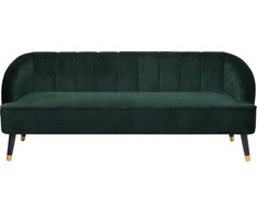 Beliani Trijų vietų sofa ALSVAG, smaragdo spalvos veliūras