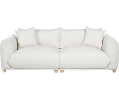 Beliani 3 vietų sofa LUVOS, kreminė balta
