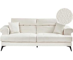 Beliani 3 vietų sofa SKIVE Boucle balta