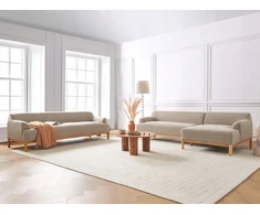 Beliani 3 vietų sofa SOSJO smėlio ir pilkos spalvos