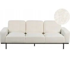 Beliani Trivietė sofa SOVIK, boucle audinys, pieno balta spalva