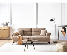 Beliani Trivietė sofa SKIVE šviesiai ruda