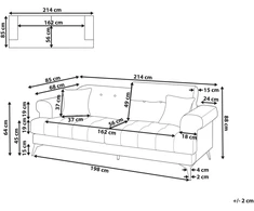 Beliani Trivietė sofa SKIVE šviesiai ruda