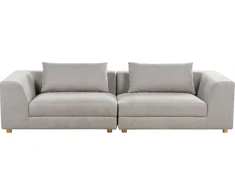 Beliani Trivietė sofa LERMON šviesiai pilka