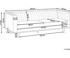 Beliani 3 vietų sofa SKAULE, smėlio spalvos