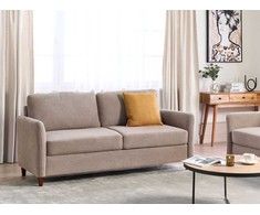 Beliani Trivietė sofa MARE smėlio-pilkos spalvos su daiktadėže