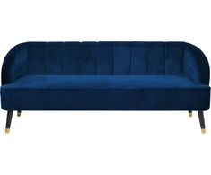 Beliani Trivietė sofa ALSVAG veliūrinė, tamsiai mėlyna