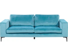 Beliani 3 vietų sofa VADSTENA, veliūras, žydra