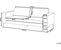 Beliani 3 vietų sofa VADSTENA, veliūras, žydra