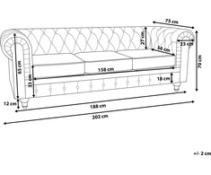 Beliani 3 vietų sofa CHESTERFIELD veliūrinė rožinė