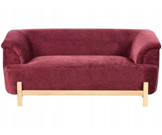 Beliani 2 vietų sofa ALNOR, šenilas, bordo