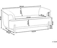 Beliani 2 vietų sofa ALNOR tamsiai pilka