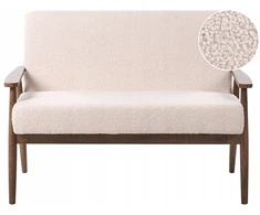 Beliani Dvivietė sofa ESRUM Boucle tamsiai ruda/smėlio spalvos
