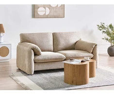 Beliani Dvivietė sofa GETA smėlio ir pilkos spalvos