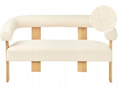 Beliani 2 vietų sofa ILBRO Boucle, kreminė balta / šviesiai ruda