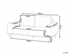 Beliani 2 vietų sofa LAURILA šviesiai pilka