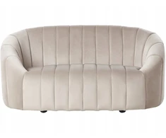 Beliani Dvivietė sofa MALUNG veliūrinė smėlio spalvos