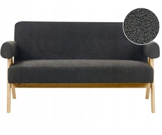 Beliani 2-vietė sofa TAMRE, boucle audinys, juoda / šviesi ruda