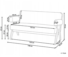 Beliani 2 vietų sofa TAMRE Boucle kreminė / šviesiai ruda
