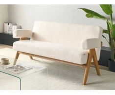 Beliani 2 vietų sofa TAMRE Boucle kreminė / šviesiai ruda