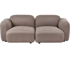 Beliani Trivietė sofa AFOSS smėlio ir pilkos spalvos
